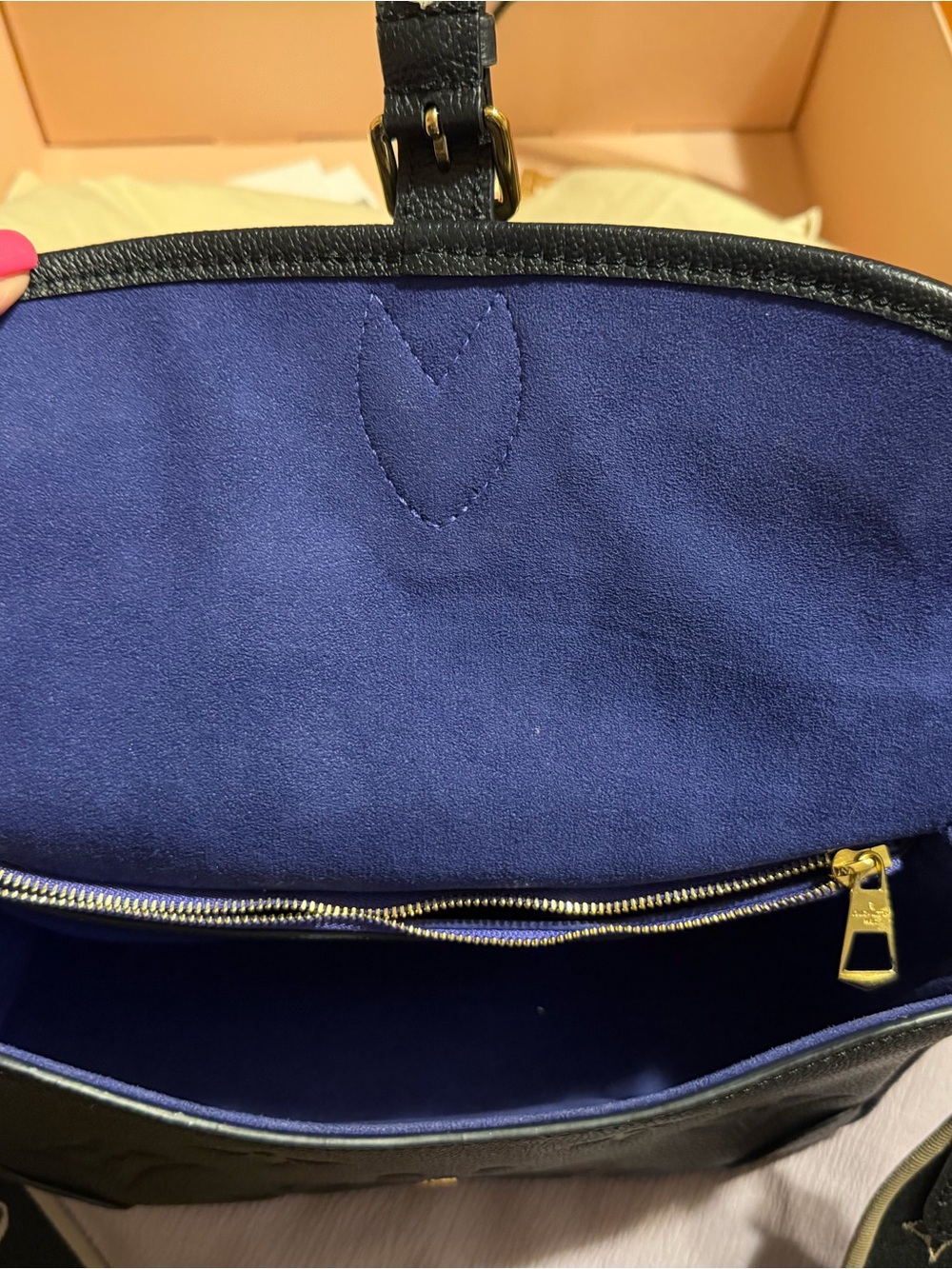 Louis Vuitton Black Embossed Monogram Crossbody with Gold Buckle Accent - Picture 7 of 9